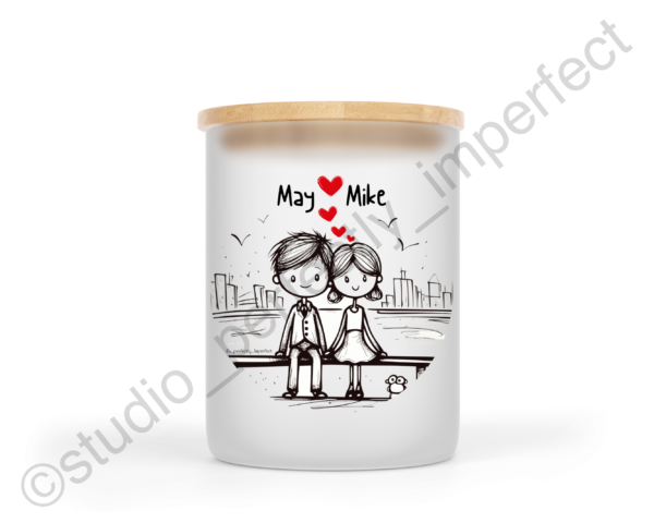 Frosted Glass Jar - His and Hers