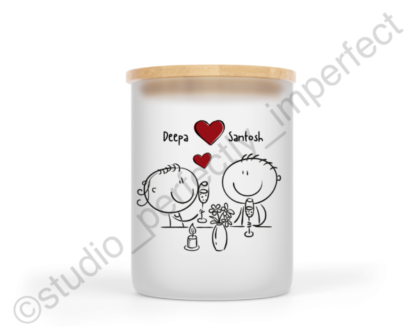 Frosted Glass Jar - His and Hers